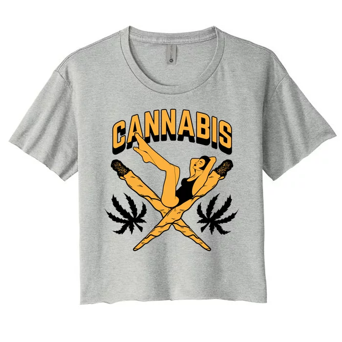 Cannabis Marijuana Joint Hammock Women's Crop Top Tee