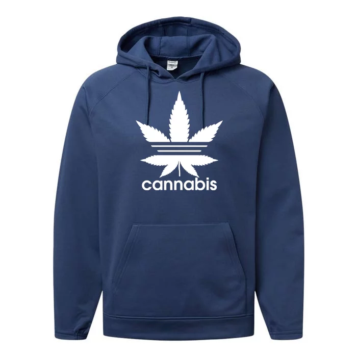 Cannabis Sports Logo Performance Fleece Hoodie