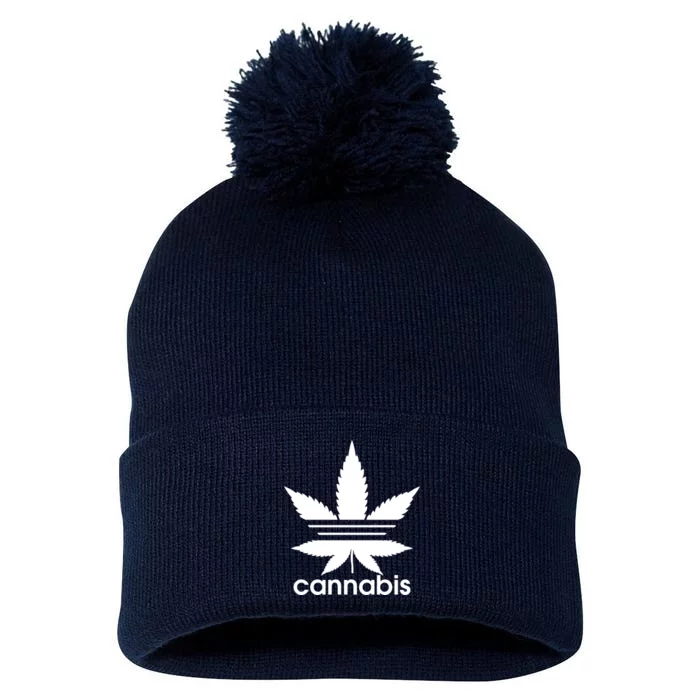 Cannabis Sports Logo Pom Pom 12in Knit Beanie