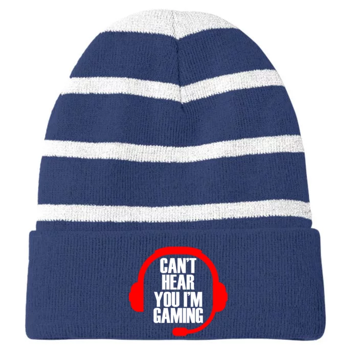 Can't Hear You I'm Gaming Striped Beanie with Solid Band