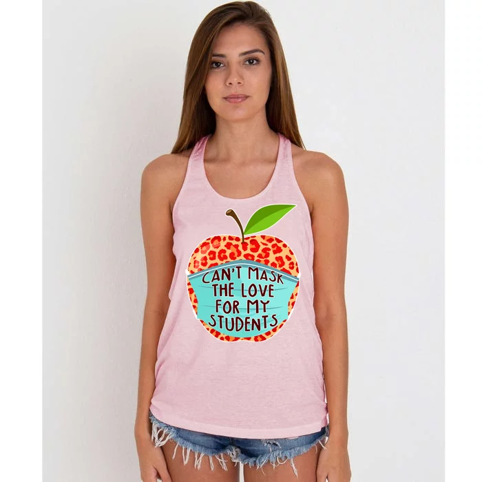 Can't Mask The Love For My Students Women's Knotted Racerback Tank