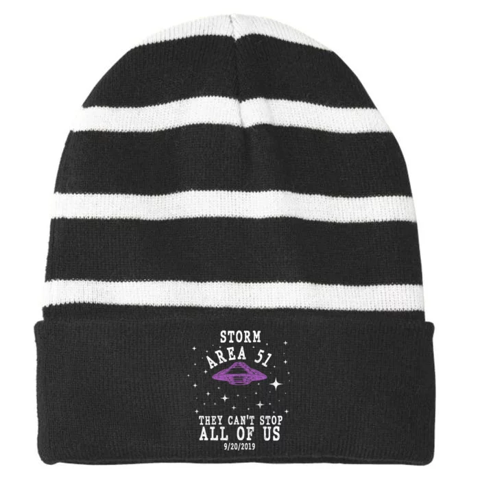 Cant Stop Us All Storm Area 51 Striped Beanie with Solid Band