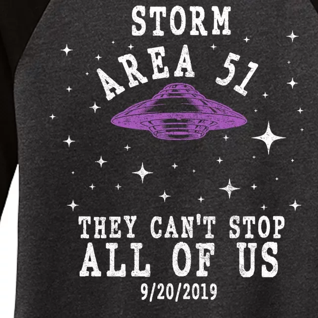 Cant Stop Us All Storm Area 51 Women's Tri-Blend 3/4-Sleeve Raglan Shirt