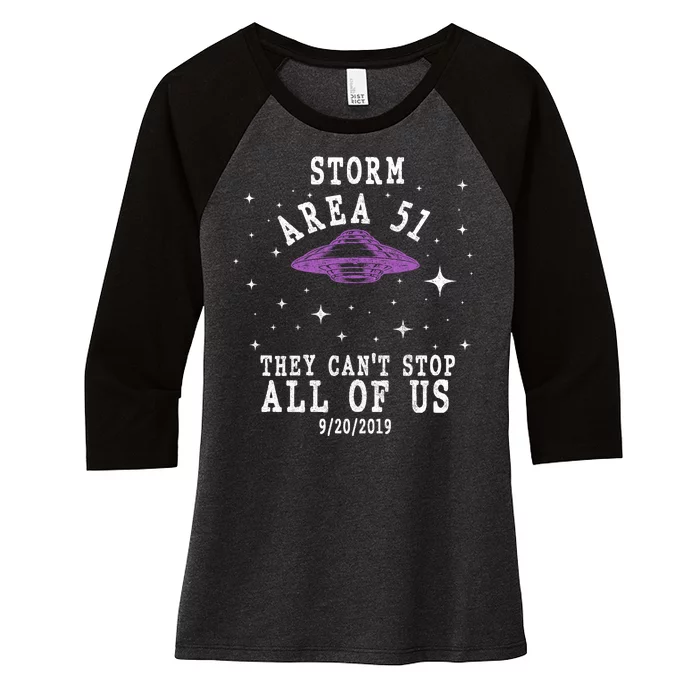 Cant Stop Us All Storm Area 51 Women's Tri-Blend 3/4-Sleeve Raglan Shirt