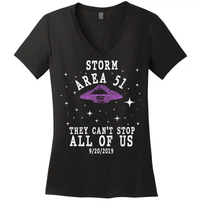 Cant Stop Us All Storm Area 51 Women's V-Neck T-Shirt