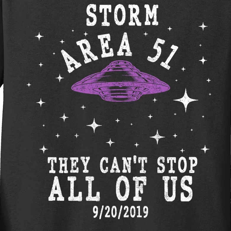 Cant Stop Us All Storm Area 51 Kids Long Sleeve Shirt