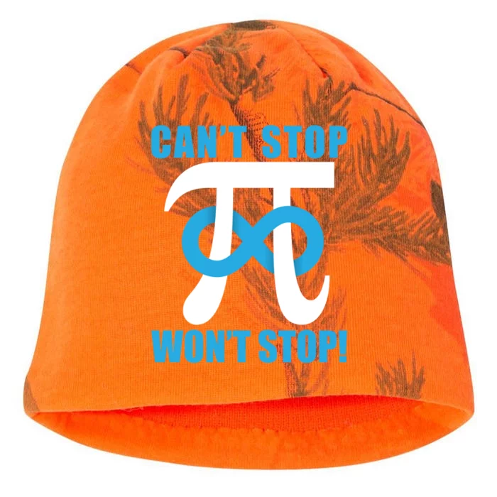 Can't Stop Won't Stop! Pi Day Infinity Math Geek Logo Kati - Camo Knit Beanie