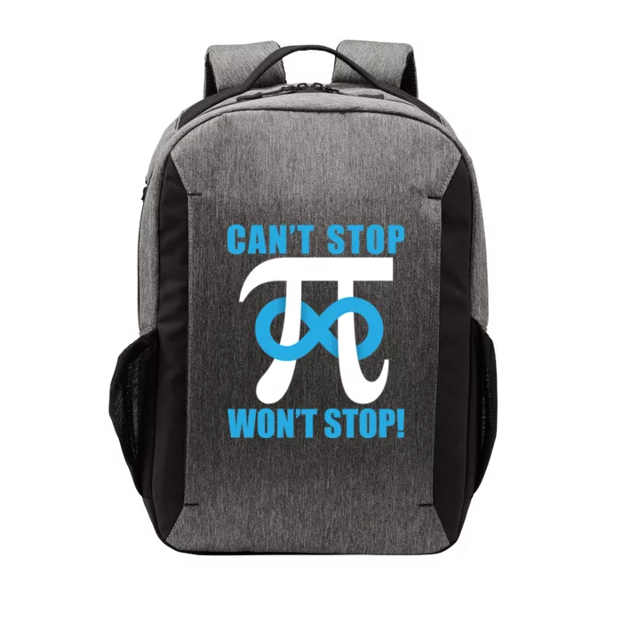 Can't Stop Won't Stop! Pi Day Infinity Math Geek Logo Vector Backpack