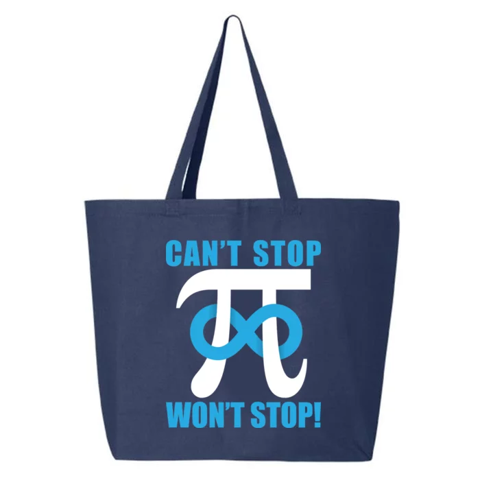 Can't Stop Won't Stop! Pi Day Infinity Math Geek Logo 25L Jumbo Tote