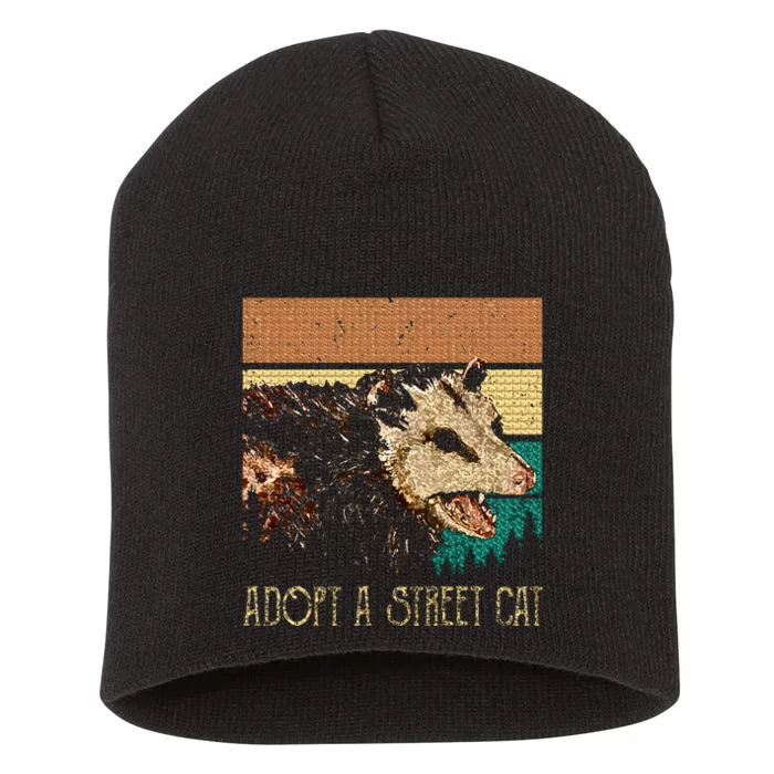 Classic Art Opossums Vaporware Adopt A S.T.R.E.E.T Cat Short Acrylic Beanie