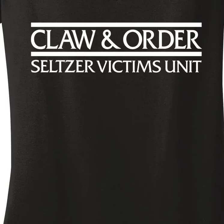 Claw And Order Seltzer Victims Unit Women's V-Neck T-Shirt