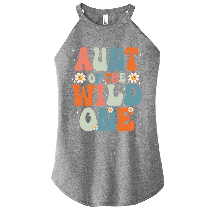 Cute Aunt Of The Wild One Birthday Family Matching Great Gift Women’s Perfect Tri Rocker Tank