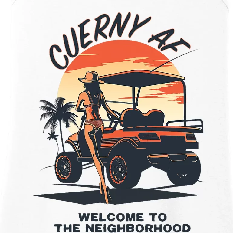 Cuerny Af Og Logo Welcome To The Neighborhood Ladies Essential Tank