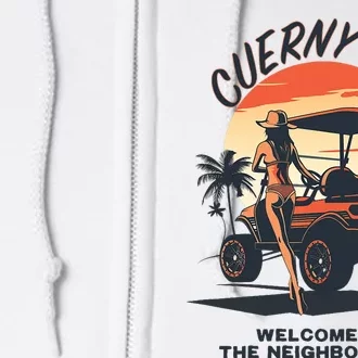 Cuerny Af Og Logo Welcome To The Neighborhood Full Zip Hoodie