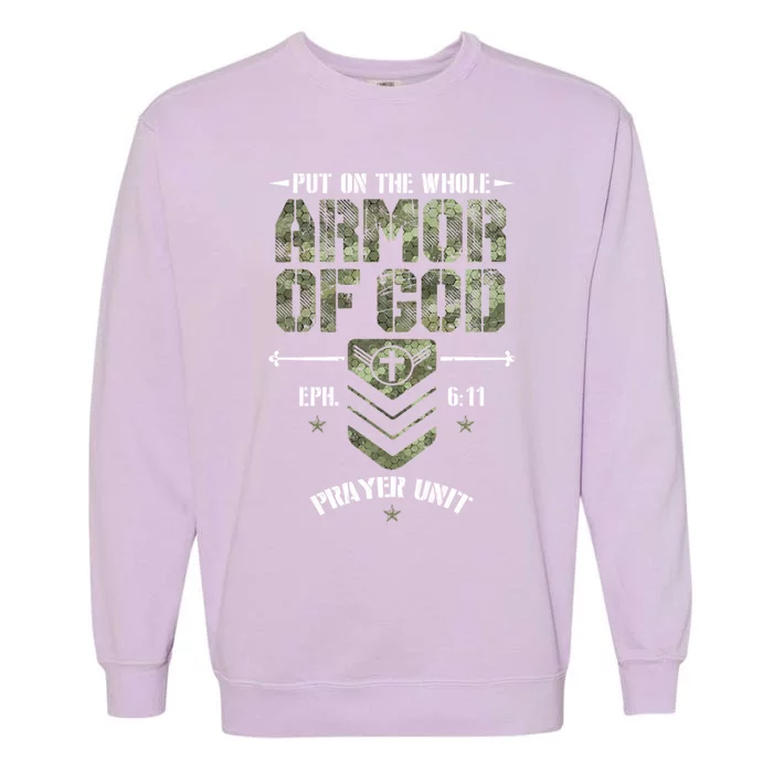 Camo Armor Of God Christians Religious Camouflage Meaningful Gift Garment-Dyed Sweatshirt