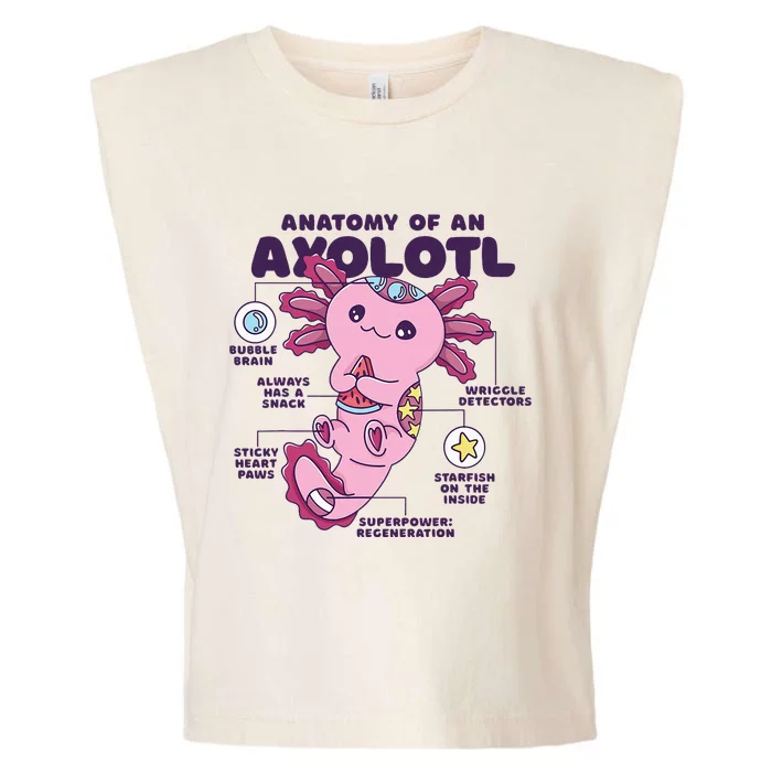 Cute Anatomy Of An Axolotl Axolotls Axolotl Lovers Gift Garment-Dyed Women's Muscle Tee