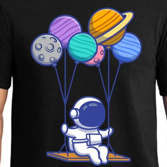 Cute Astronaut On Balloon Swing Pajama Set