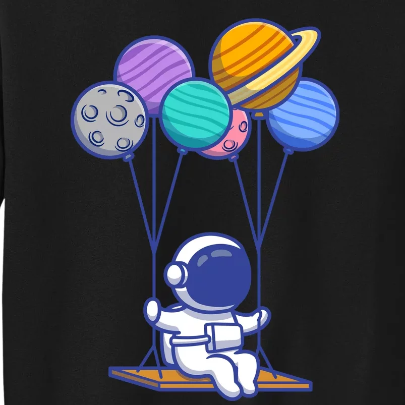 Cute Astronaut On Balloon Swing Tall Sweatshirt