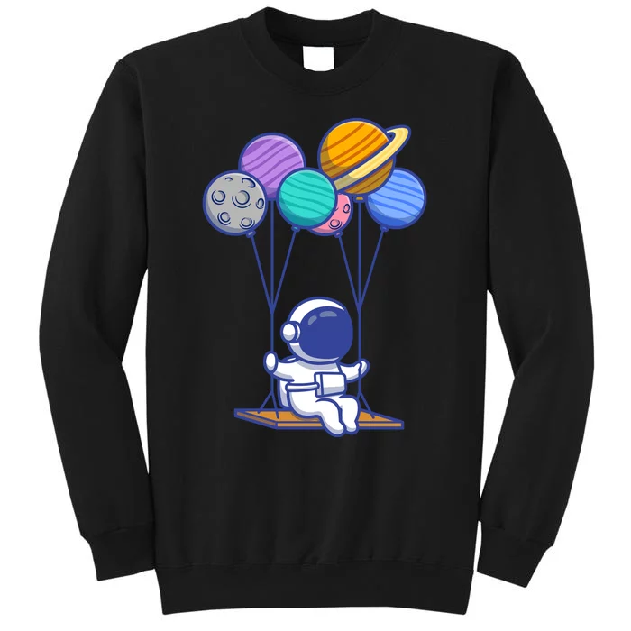 Cute Astronaut On Balloon Swing Tall Sweatshirt