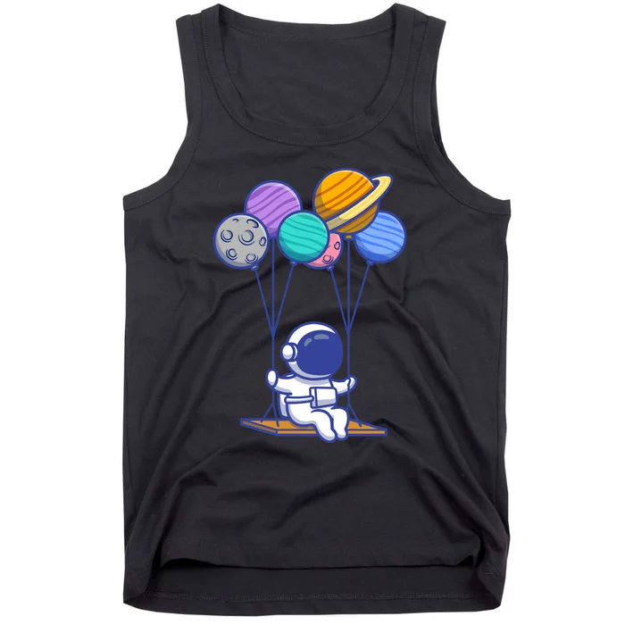 Cute Astronaut On Balloon Swing Tank Top