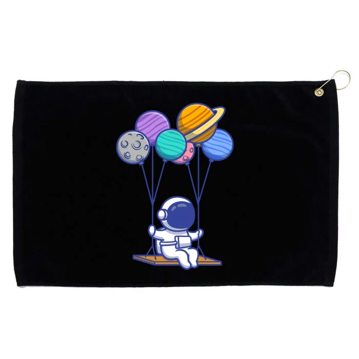 Cute Astronaut On Balloon Swing Grommeted Golf Towel