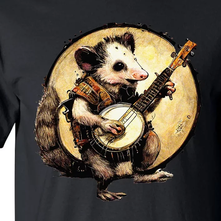 Cottagecore Aesthetic Opossum Playing Banjo Cottagecore Farm Tall T-Shirt