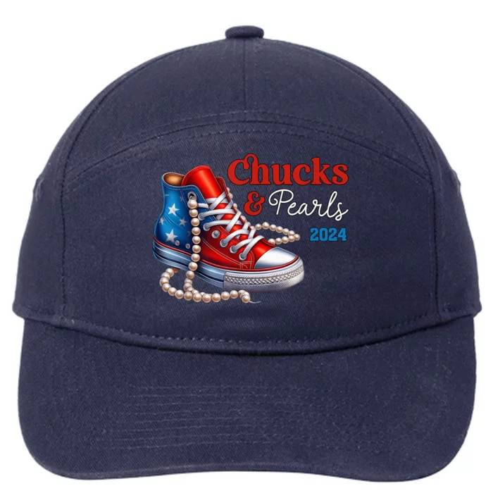 Chucks And Pearls 2024 IM With Her Kamala 2024 7-Panel Snapback Hat