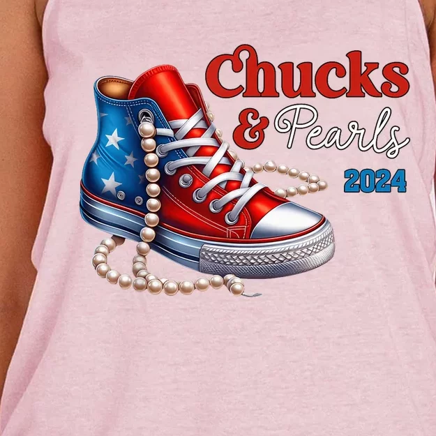 Chucks And Pearls 2024 IM With Her Kamala 2024 Women's Knotted Racerback Tank