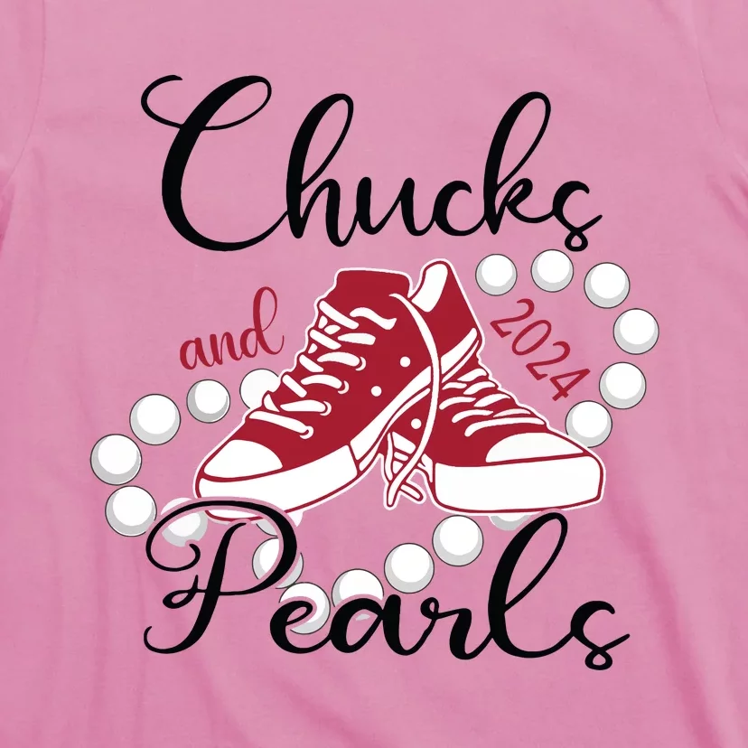 Chucks And Pearls Im With Her Kamala 2024 For President 47 T-Shirt