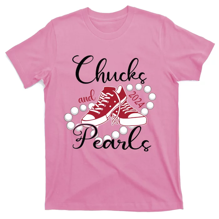 Chucks And Pearls Im With Her Kamala 2024 For President 47 T-Shirt