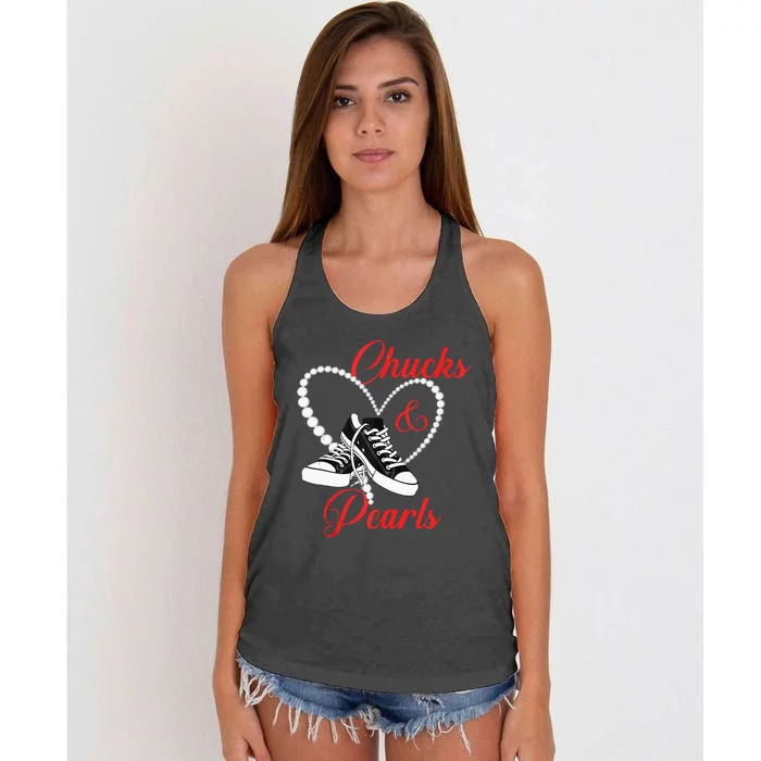 Chucks And Pearls 2024 IM With Her Kamala 2024 Women's Knotted Racerback Tank