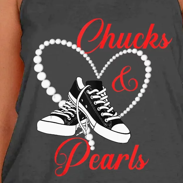 Chucks And Pearls 2024 IM With Her Kamala 2024 Women's Knotted Racerback Tank