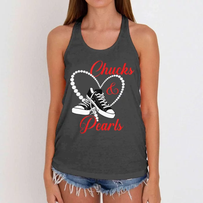 Chucks And Pearls 2024 IM With Her Kamala 2024 Women's Knotted Racerback Tank