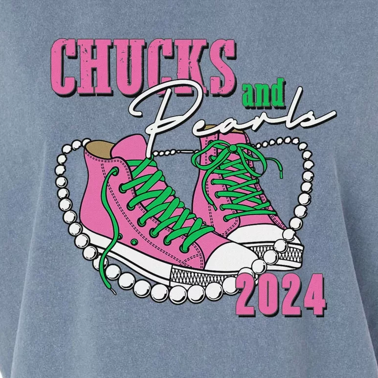 Chucks And Pearls IM With Her Kamala 2024 Garment-Dyed Women's Muscle Tee