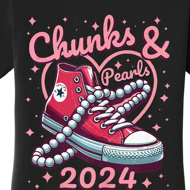 Chucks And Pearls Vote Kamala 2024 Usa Elections Women's T-Shirt