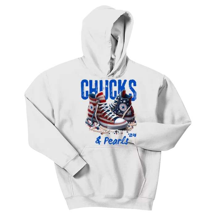 Chucks And Pearls Cute Women 2024 Kids Hoodie