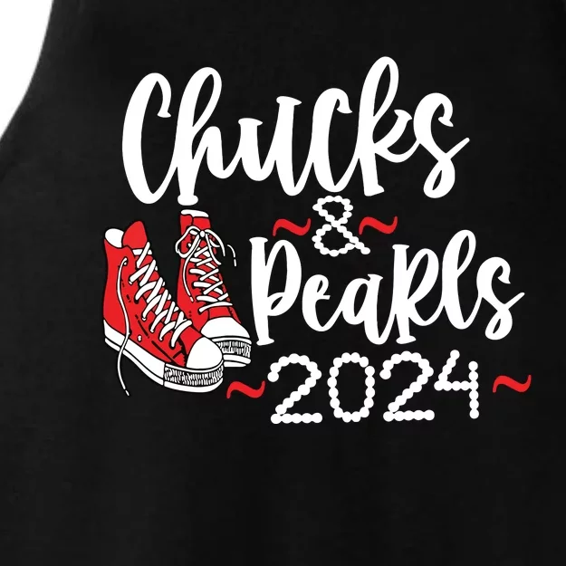 Chucks And Pearls 2024 Women Gift Ladies Tri-Blend Wicking Tank