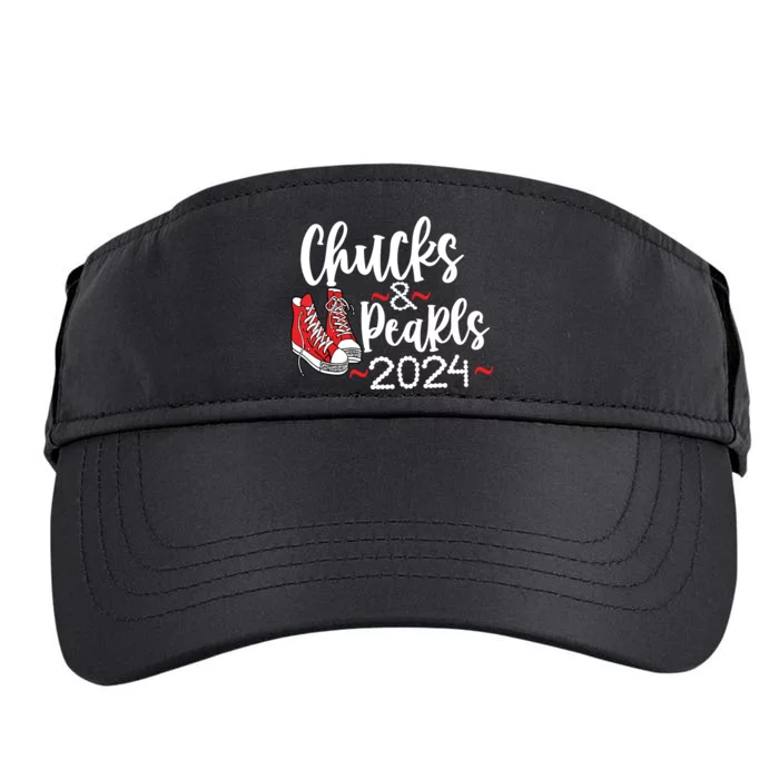 Chucks And Pearls 2024 Women Gift Adult Drive Performance Visor