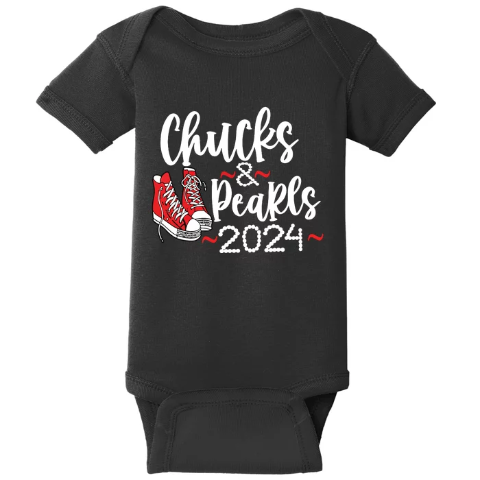 Chucks And Pearls 2024 Women Gift Baby Bodysuit