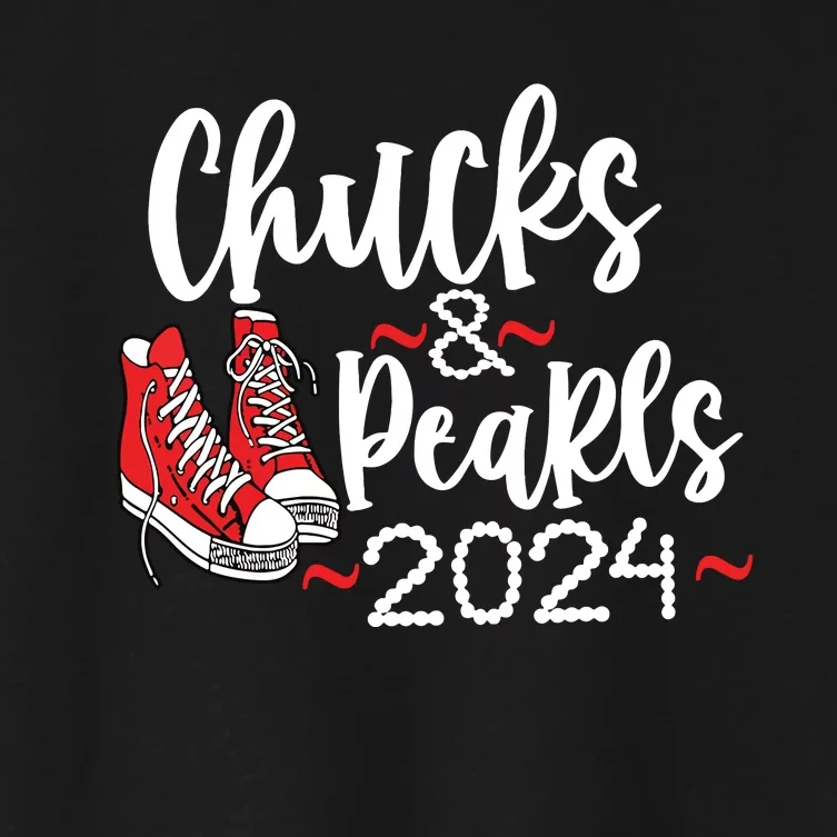 Chucks And Pearls 2024 Women Gift Women's Crop Top Tee