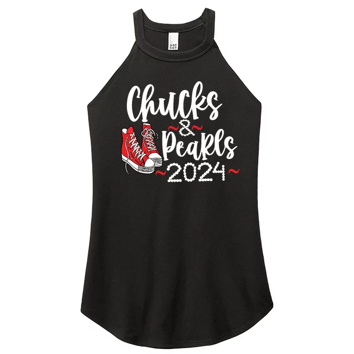 Chucks And Pearls 2024 Women Gift Women’s Perfect Tri Rocker Tank