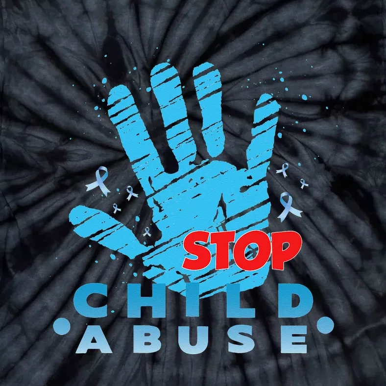 Child Abuse Prevention Awareness Month April Blue Ribbon Tie-Dye T-Shirt