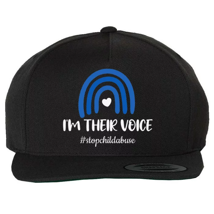 Child Abuse Prevention Awareness Month Blue Pinwheel Wool Snapback Cap