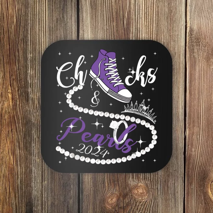 Chucks And Pearls 2024 Kamala Harris 2024 Vote President 47 Coaster