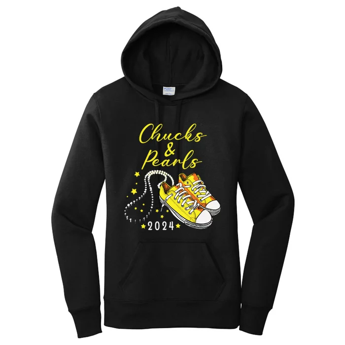 Chucks And Pearls 2024 Kamala Harris For President 47th Women's Pullover Hoodie