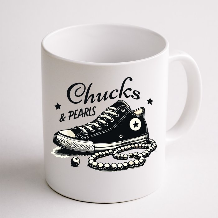 Chucks And Pearls Im With Her Kamala 2024 Front & Back Coffee Mug