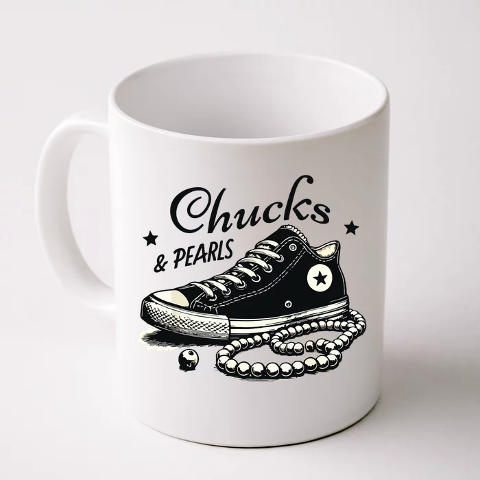 Chucks And Pearls Im With Her Kamala 2024 Front & Back Coffee Mug