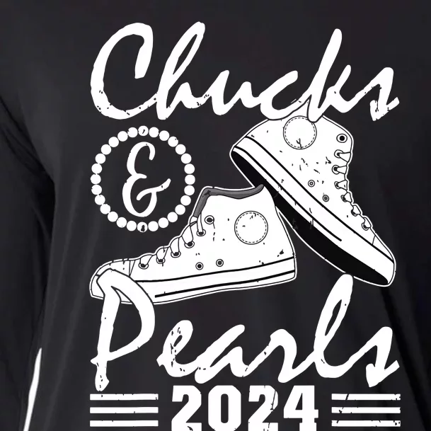 Chucks And Pearls Kamala Harris 2024 Usa Election 2024 Cooling Performance Long Sleeve Crew