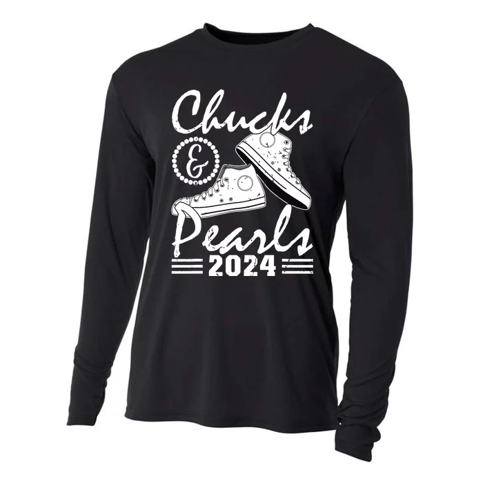 Chucks And Pearls Kamala Harris 2024 Usa Election 2024 Cooling Performance Long Sleeve Crew