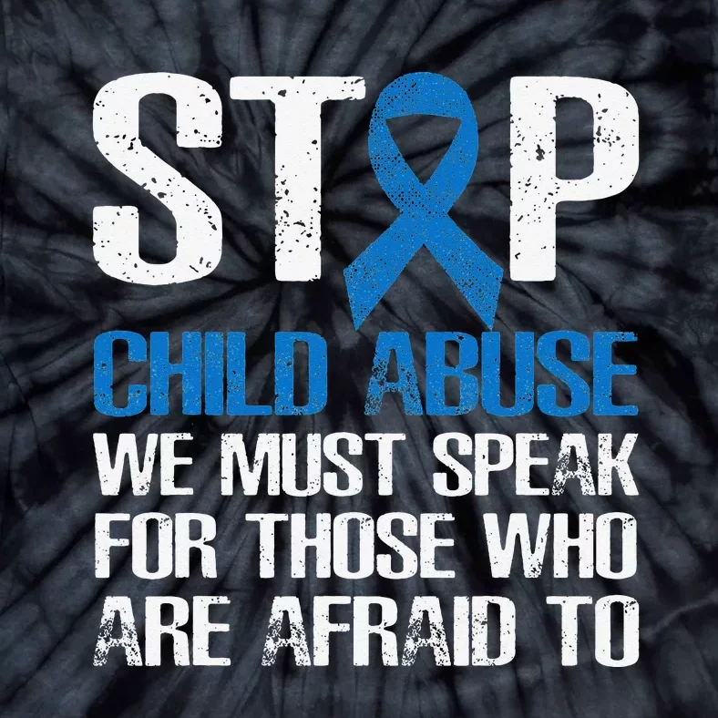 Child Abuse Prevention Awareness Month Blue Ribbon Butterfly Tie-Dye T-Shirt